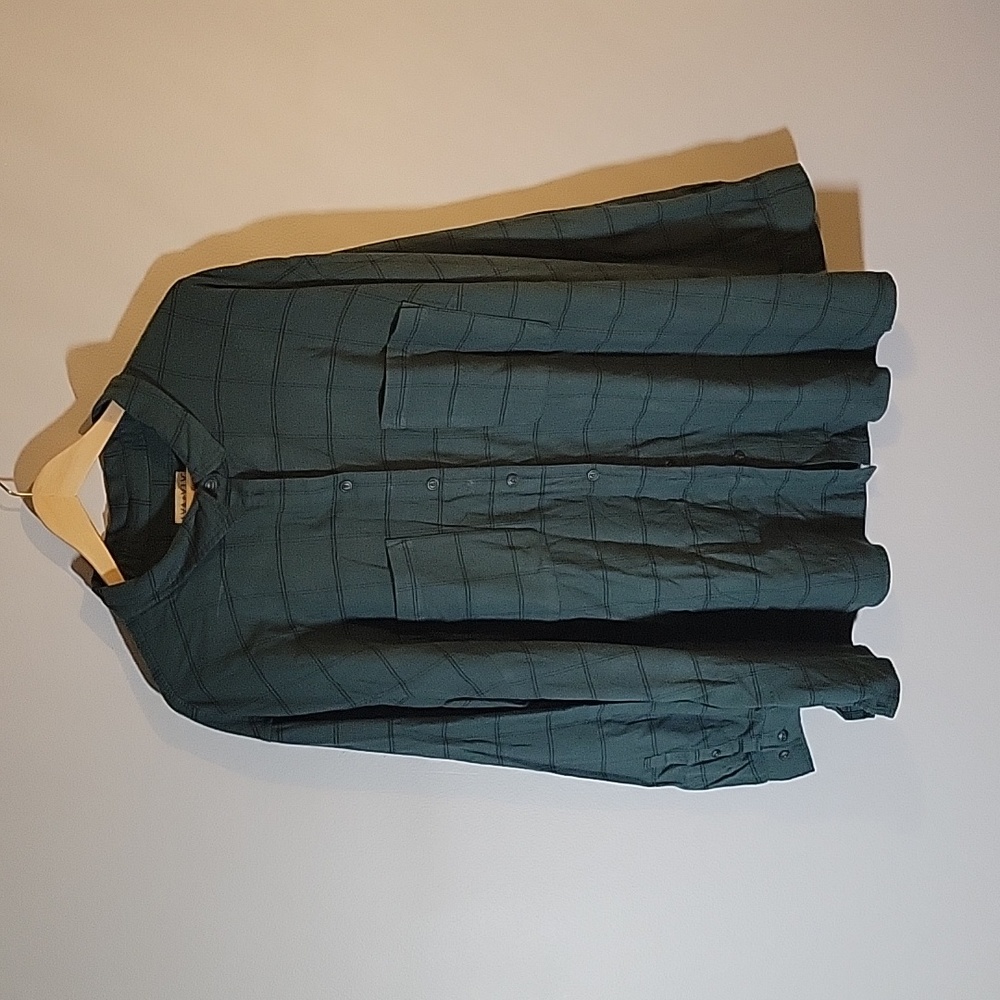 Ava & Viv Plus Size Plaid Flannel Button Down 3X GUC green teal